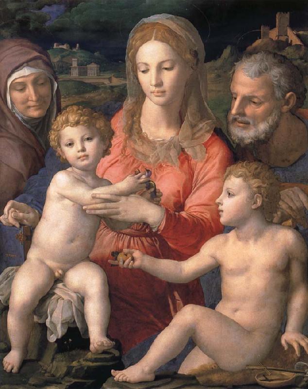 Agnolo Bronzino Holy Family with St  Anne and the infant oil painting image